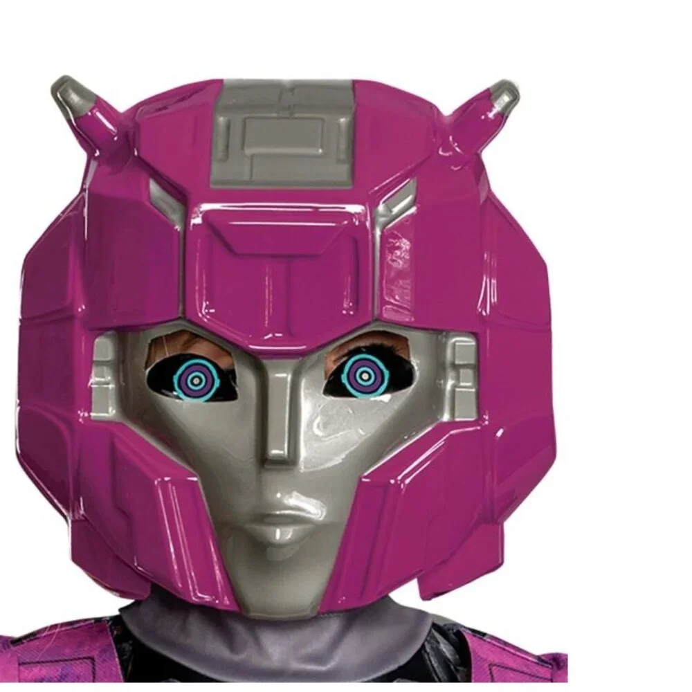 Transformers Elita Halloween Costume 4/6 Pink Muscle Jumpsuit, Mask 2 Pc Girls